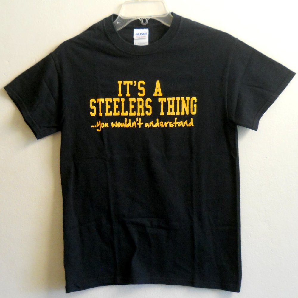 Steelers T Shirt, Size Small, Black w/Yellow, Unisex, NFL Gear